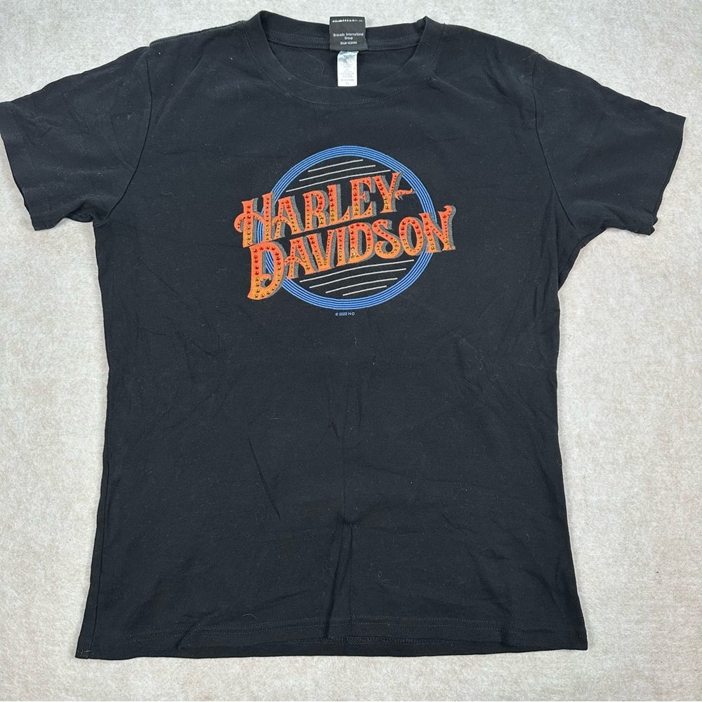 Harley Davidson Women’s Short Sleeve Shirt Rhinestones Logo XL